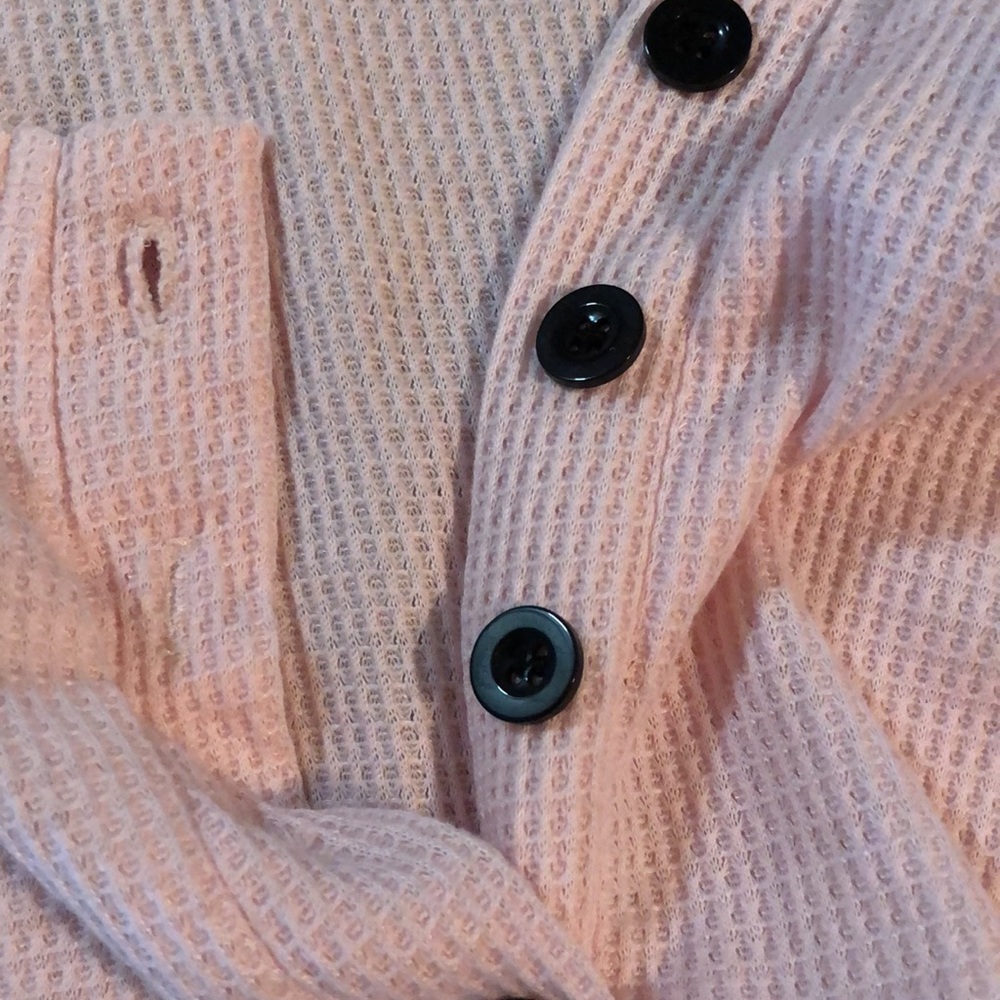 Pink Henley button up Top - Picture 4 of 4